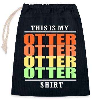 Otter Ferret Marten Water Sea Otter Beaver Sweet - Closable cotton gift bag (25x30cm) - navy - Front