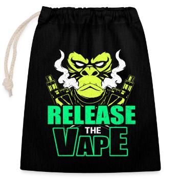 Vape - Sac cadeau en coton avec cordon (25 x 30 cm) - noir - Devant