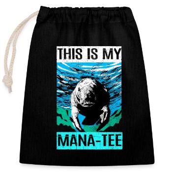 Manatee - Closable cotton gift bag (25x30cm) - black - Front