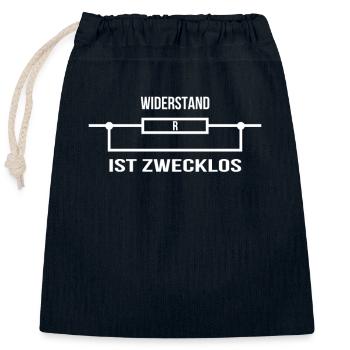 Cool electrician T-shirt resistance is useless - Closable cotton gift bag (25x30cm) - navy - Front