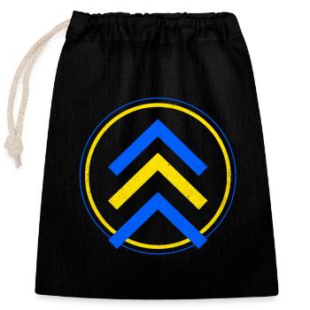 Down syndrome - Closable cotton gift bag (25x30cm) - black - Front