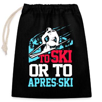 Ski Skifahren Skifahrer Sport Winter Geschenk Lift - Verschließbarer Geschenkbeutel aus Baumwolle (25x30cm) - Schwarz - Vorne