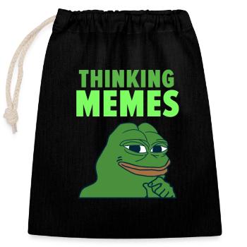 Memes - Closable cotton gift bag (25x30cm) - black - Front