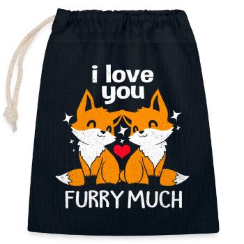 Fox - Closable cotton gift bag (25x30cm) - navy - Front