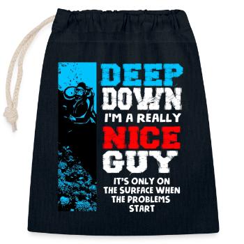 Taucher Geschenk Lustig Diving Tauchen Sport Meer - Verschließbarer Geschenkbeutel aus Baumwolle (25x30cm) - Navy - Vorne