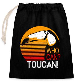Toucan - Closable cotton gift bag (25x30cm) - black - Front