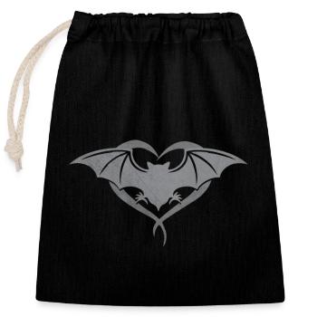 Bat - Closable cotton gift bag (25x30cm) - black - Front