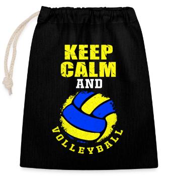 Volleyball - Closable cotton gift bag (25x30cm) - black - Front