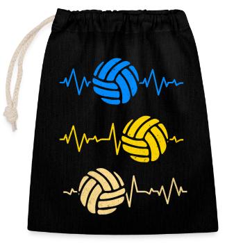 Volleyball - Closable cotton gift bag (25x30cm) - black - Front