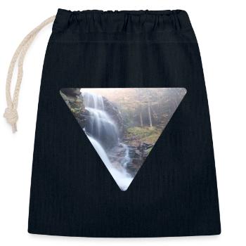 nature - Closable cotton gift bag (25x30cm) - navy - Front