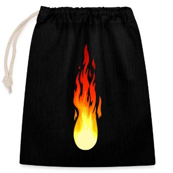 Flame Feuer Komet Inferno Brand feurig Hitze - Verschließbarer Geschenkbeutel aus Baumwolle (25x30cm) - Schwarz - Vorne