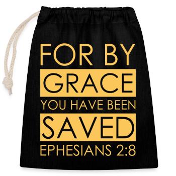 God Verse Bible Gift - Closable cotton gift bag (25x30cm) - black - Front