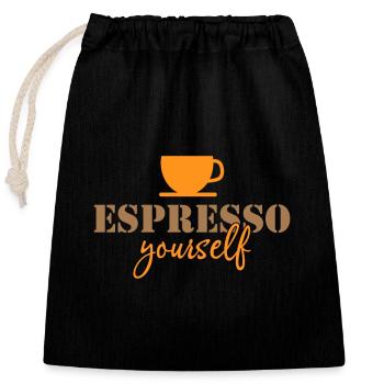 Espresso vous-même - Sac cadeau en coton avec cordon (25 x 30 cm) - noir - Devant