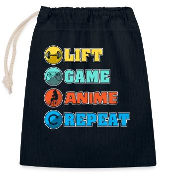 Anime - Closable cotton gift bag (25x30cm) - navy - Front