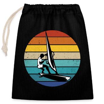 Windsurfing - Closable cotton gift bag (25x30cm) - black - Front