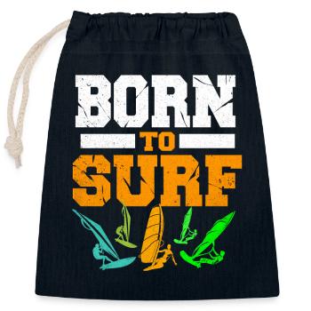 Windsurfen - Verschließbarer Geschenkbeutel aus Baumwolle (25x30cm) - Navy - Vorne