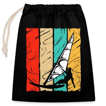 Windsurfing - Closable cotton gift bag (25x30cm) - black - Front