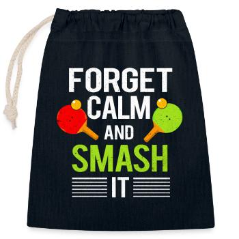 Tennis de table - Sac cadeau en coton avec cordon (25 x 30 cm) - bleu marine - Devant