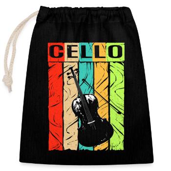 Cello - Closable cotton gift bag (25x30cm) - black - Front