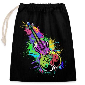 Cello Double Bass Classical Music Teacher Symphony - Closable cotton gift bag (25x30cm) - black - Front