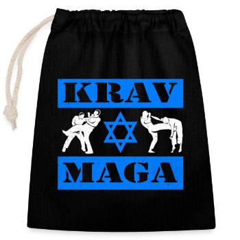 Krav Maga - Verschließbarer Geschenkbeutel aus Baumwolle (25x30cm) - Schwarz - Vorne