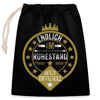 pension - Sac cadeau en coton avec cordon (25 x 30 cm) - noir - Devant