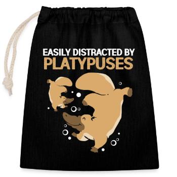 Bec d’ardoise Australie Backpacker Canard Routard - Sac cadeau en coton avec cordon (25 x 30 cm) - noir - Devant