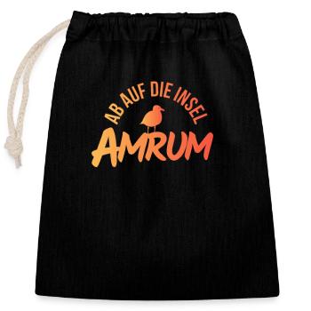 Holiday Amrum North Sea - Closable cotton gift bag (25x30cm) - black - Front