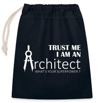 Architect Inspiration Unisex T-Shirt - Closable cotton gift bag (25x30cm) - navy - Front