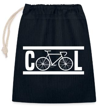 cycling - Closable cotton gift bag (25x30cm) - navy - Front