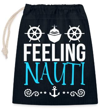 Boot - Verschließbarer Geschenkbeutel aus Baumwolle (25x30cm) - Navy - Vorne
