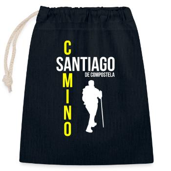 Camino de Santiago Pilgern - Verschließbarer Geschenkbeutel aus Baumwolle (25x30cm) - Navy - Vorne