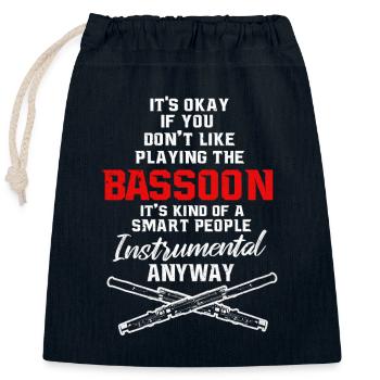 Basson - Sac cadeau en coton avec cordon (25 x 30 cm) - bleu marine - Devant