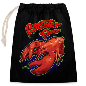 Retro Grillkunst mit Lobster Design - Verschließbarer Geschenkbeutel aus Baumwolle (25x30cm) - Schwarz - Vorne