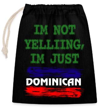 République dominicaine - Sac cadeau en coton avec cordon (25 x 30 cm) - noir - Devant