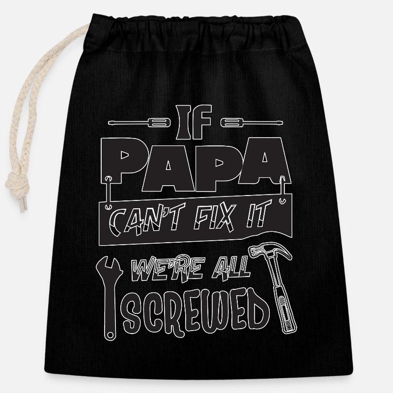 Sort de réparation de papa - Sac cadeau en coton avec cordon (25 x 30 cm) - noir