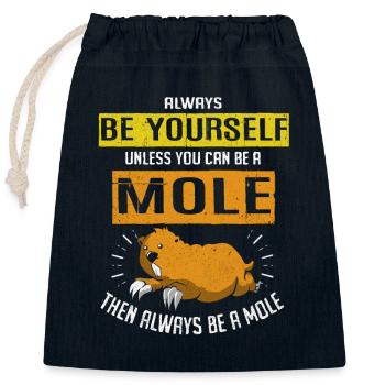 Maulwurf - Verschließbarer Geschenkbeutel aus Baumwolle (25x30cm) - Navy - Vorne