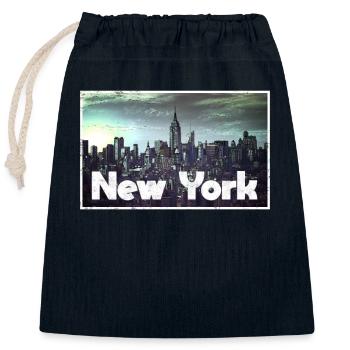 New York City - Sac cadeau en coton avec cordon (25 x 30 cm) - bleu marine - Devant
