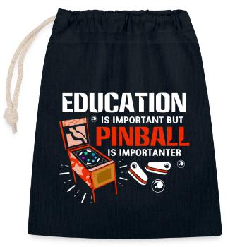 Flipper Pinball Flipperautomat Flipperhebel Game - Verschließbarer Geschenkbeutel aus Baumwolle (25x30cm) - Navy - Vorne