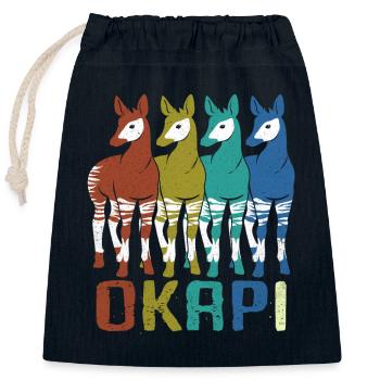 Okapi - Verschließbarer Geschenkbeutel aus Baumwolle (25x30cm) - Navy - Vorne