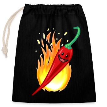 Hot Pepper Chilli Restaurant Hot Spice Dish - Closable cotton gift bag (25x30cm) - black - Front