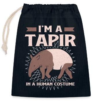 Tapir - Verschließbarer Geschenkbeutel aus Baumwolle (25x30cm) - Navy - Vorne
