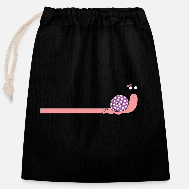 slug - Closable cotton gift bag (25x30cm) - black