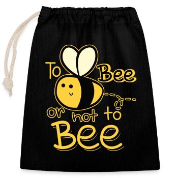 Abeille ou pas abeille - Sac cadeau en coton avec cordon (25 x 30 cm) - noir - Devant