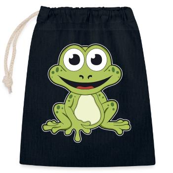 Frosch quark Tier Wildtier Natur Wald Frösche - Verschließbarer Geschenkbeutel aus Baumwolle (25x30cm) - Navy - Vorne