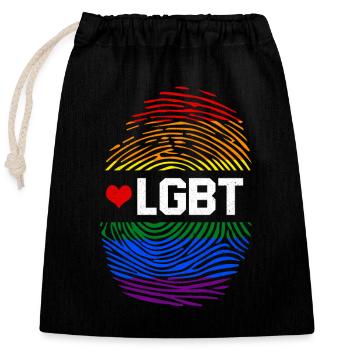 LGBT - Verschließbarer Geschenkbeutel aus Baumwolle (25x30cm) - Schwarz - Vorne