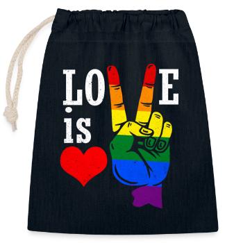 LGBT - Verschließbarer Geschenkbeutel aus Baumwolle (25x30cm) - Navy - Vorne