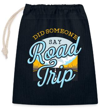 Road trip - Closable cotton gift bag (25x30cm) - navy - Front