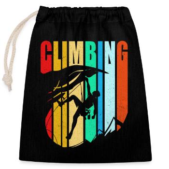 Climb - Closable cotton gift bag (25x30cm) - black - Front