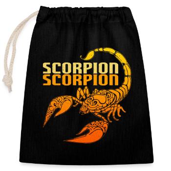 Skorpion - Verschließbarer Geschenkbeutel aus Baumwolle (25x30cm) - Schwarz - Vorne